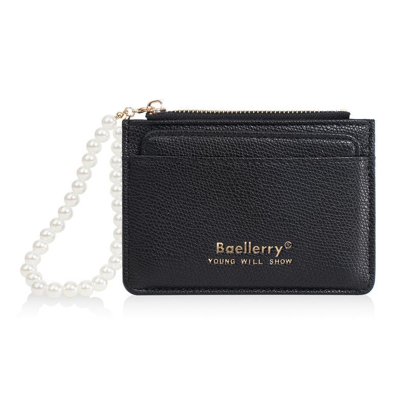 Women's Card Holder Wallet with Multi Card Slots and Zipper Coin Purse Compact PU Organizer