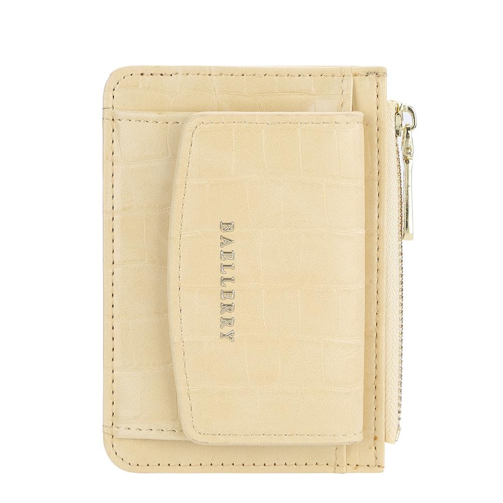 Crocodile Pattern Card Holder Wallet with Zipper Coin Purse Compact PU Leather Wallet