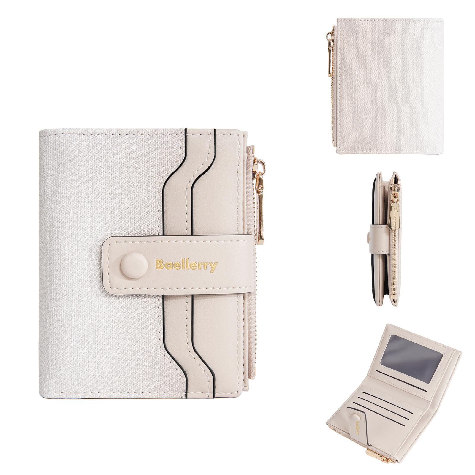 Gradient PU Leather Womens Wallet RFID Style Card Holder Wallet with Zipper Coin Pocket