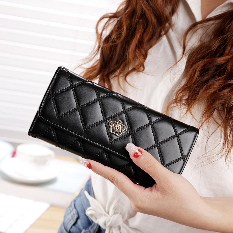 Fashion Womens Long Wallet PU Leather Trifold Wallet with Coin Purse Card Holder and Phone Pocket