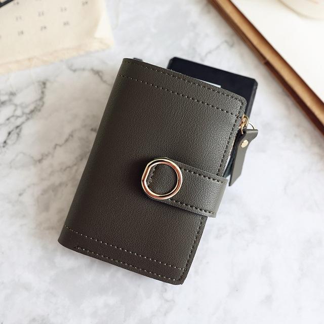 Small Leather Wallet for Women Fashion PU Card Holder Wallet with Money Clip