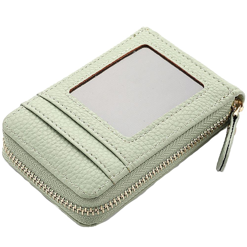 Large Capacity PU Leather Card Holder Wallet with Zipper Coin Purse Multi Slot ID Card Organizer
