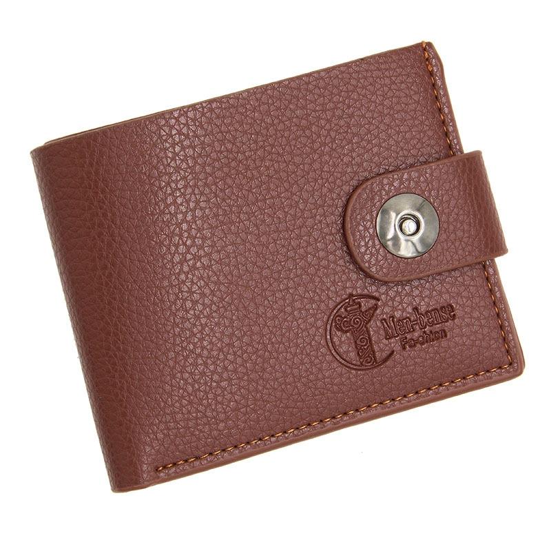 Men's Bifold Wallet with Magnetic Clasp Multi Card Holder Zipper Coin Pocket PU Leather Wallet
