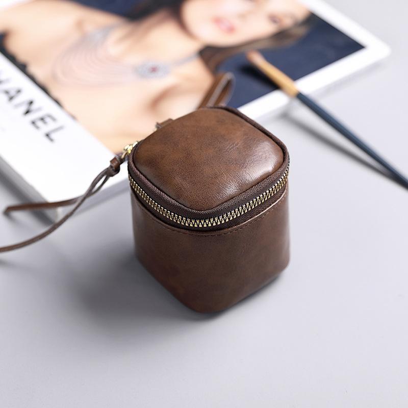 Vintage Mini Coin Purse PU Leather Coin Pouch Retro Lipstick Storage Bag