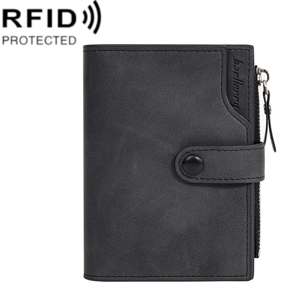 RFID Wallet Compact Trifold Wallet with Zipper Coin Purse and Card Holder
