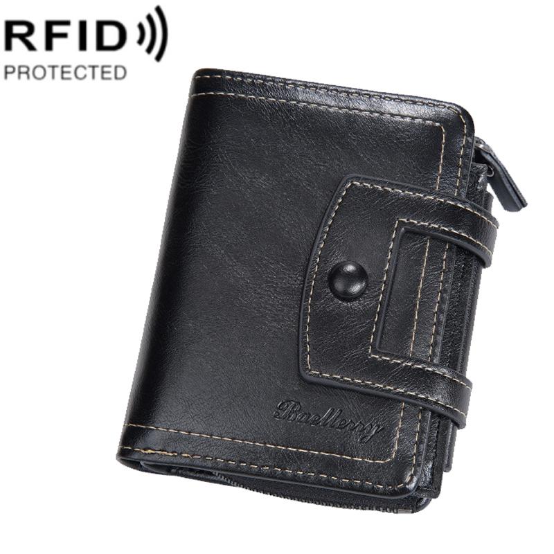 RFID Blocking Trifold Wallet with 12 Card Slots Zipper Coin Purse Compact Card Holder
