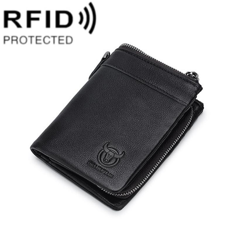 RFID Leather Wallet for Men Multi Slot Card Holder Wallet with Detachable Coin Purse