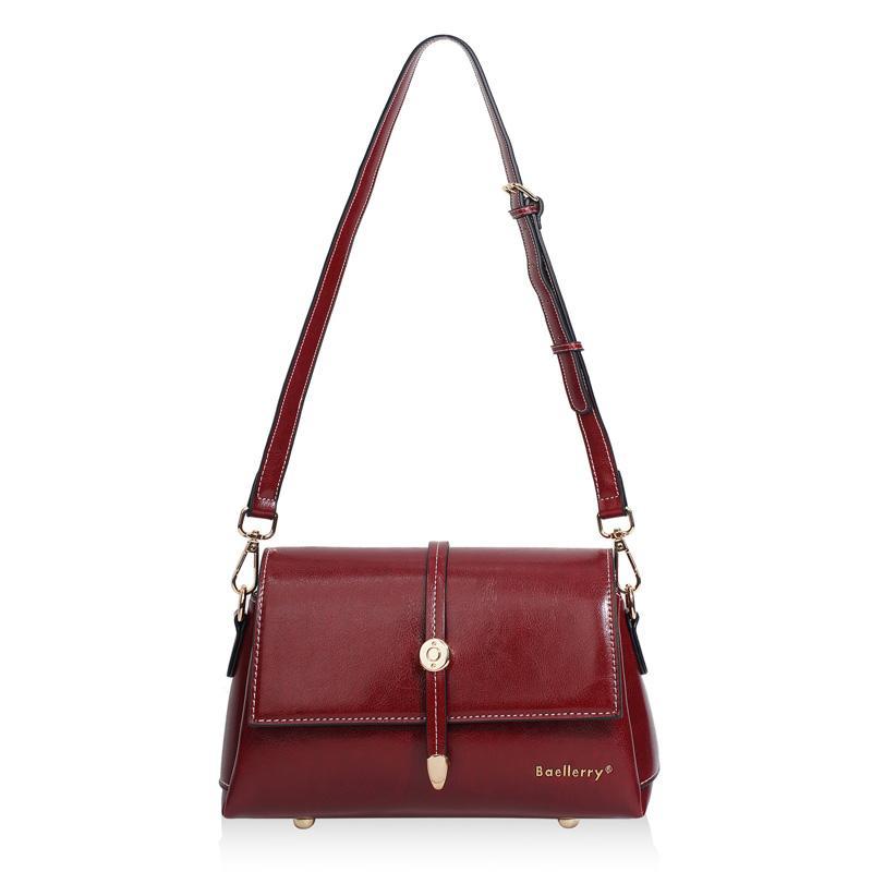 Vintage Crossbody Bag for Women Waxed PU Leather Small Square Shoulder Purse with Metal Buckle