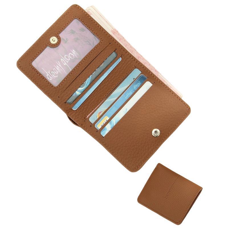 Ultra Thin Womens Wallet Slim Leather Card Holder with Coin Pocket and Snap Closure