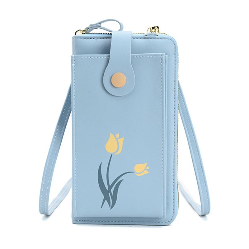 Vintage Floral Crossbody Phone Bag for Women Large Capacity Cell Phone Purse with Adjustable Strap
