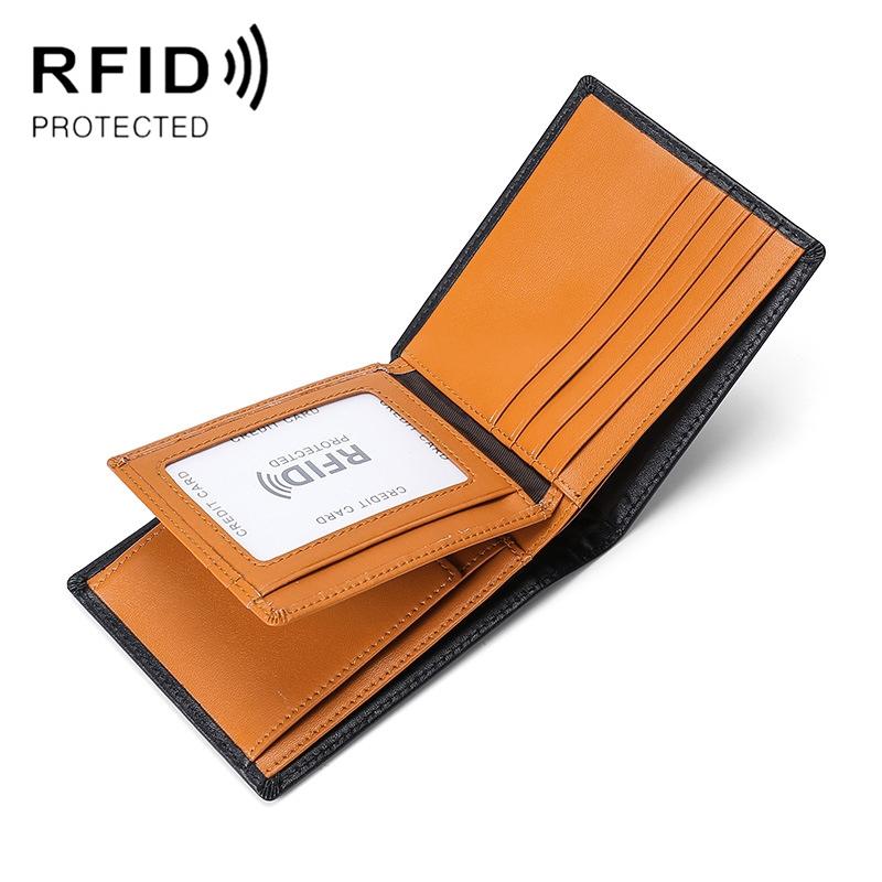 Premium RFID Blocking Wallet Genuine Leather Tri Fold Wallet for Men with Large Capacity Card Holder