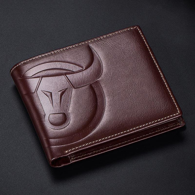 RFID Blocking Genuine Cowhide Leather Wallet with Card Slots