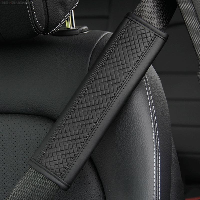 Premium Car Seat Belt Shoulder Pad PU Leather Comfort Protector for Cars, SUVs & Trucks