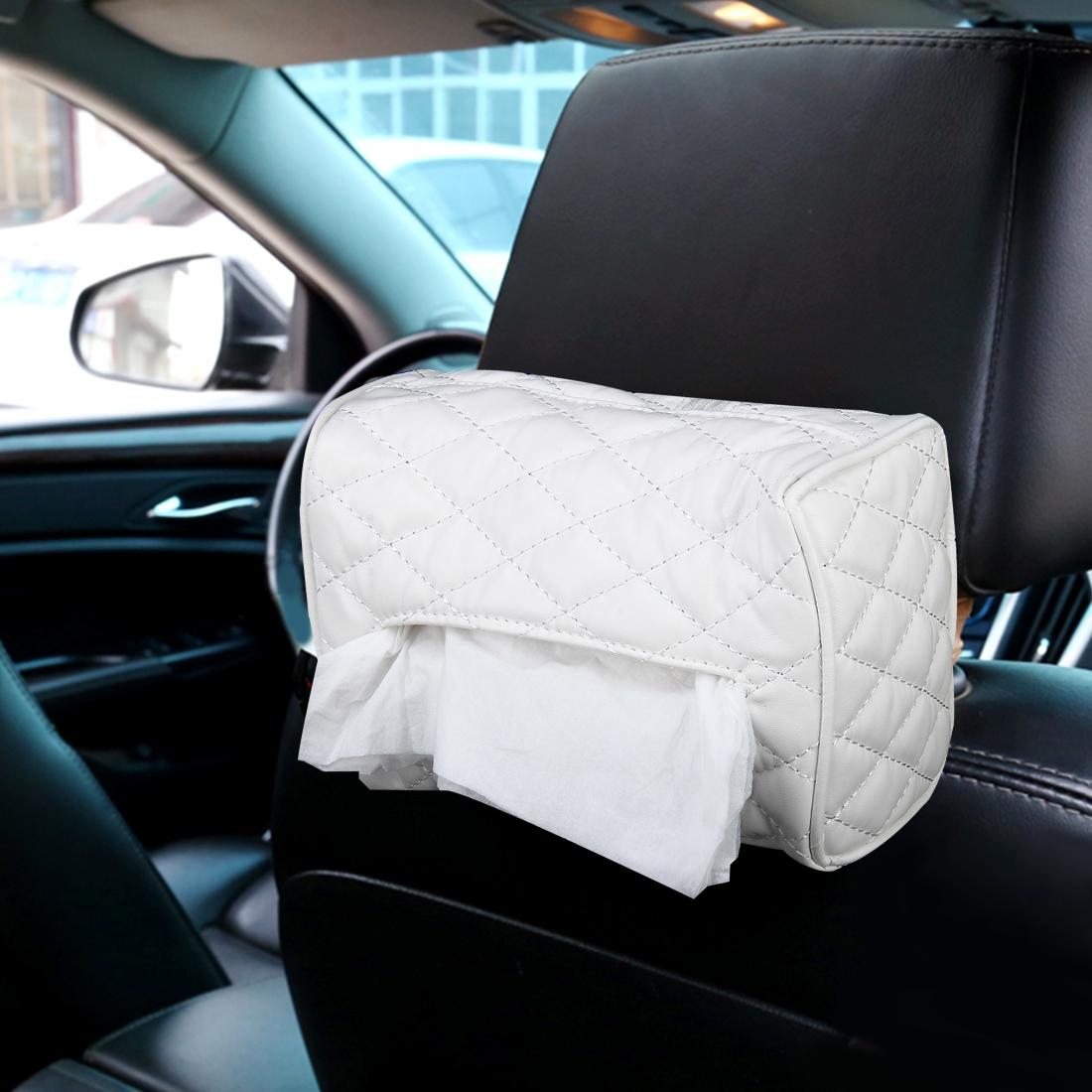 Premium Car Tissue Holder Leather Sun Visor & Backseat Tissue Organizer