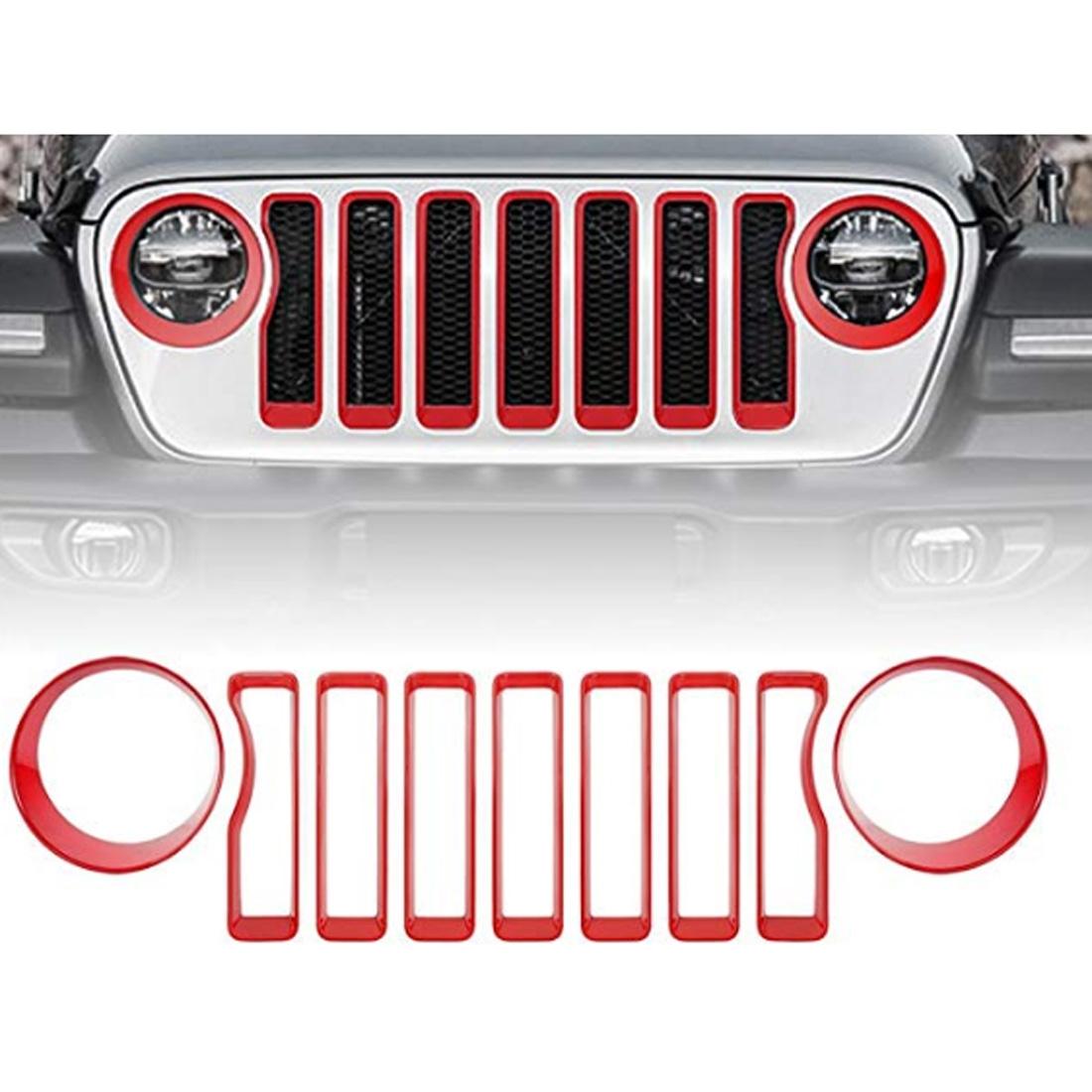 Jeep Wrangler JL Mesh Grille Insert & Headlight Trim Kit for 2018-2019