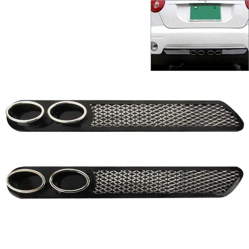 2PCS Car Exhaust Tip Decal ABS Decorative Car Tail Pipe Sticker with 3M Adhesive