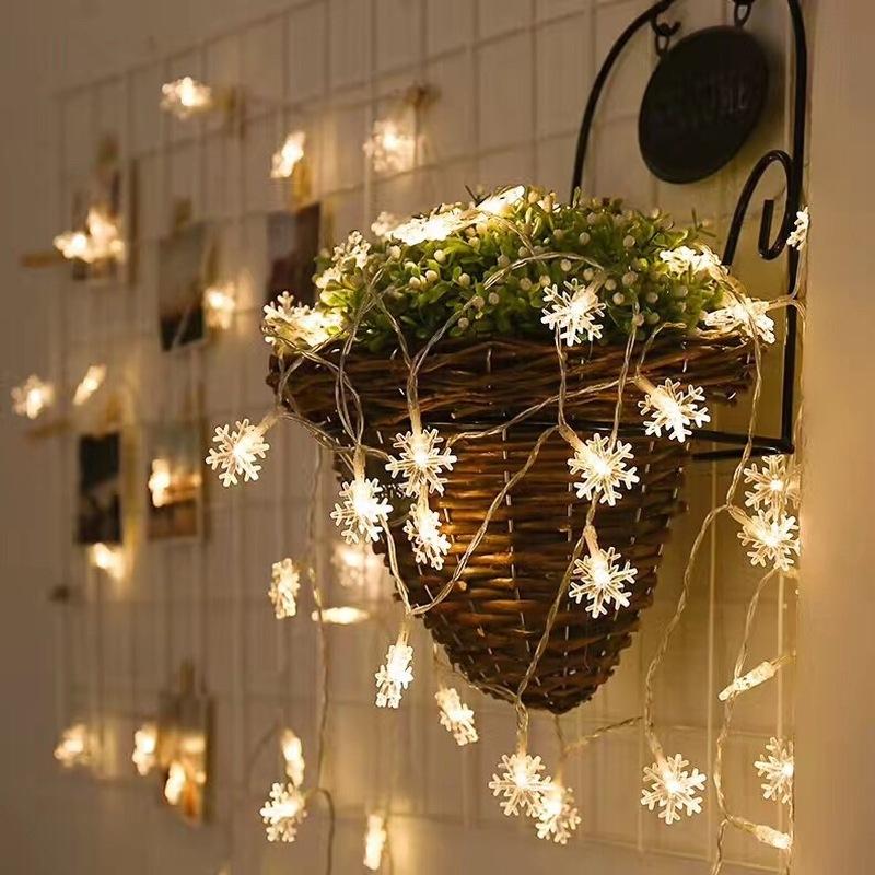 USB Snowflake String Lights 3M 20 LED Fairy Garland for Christmas, Home & Holiday Decor