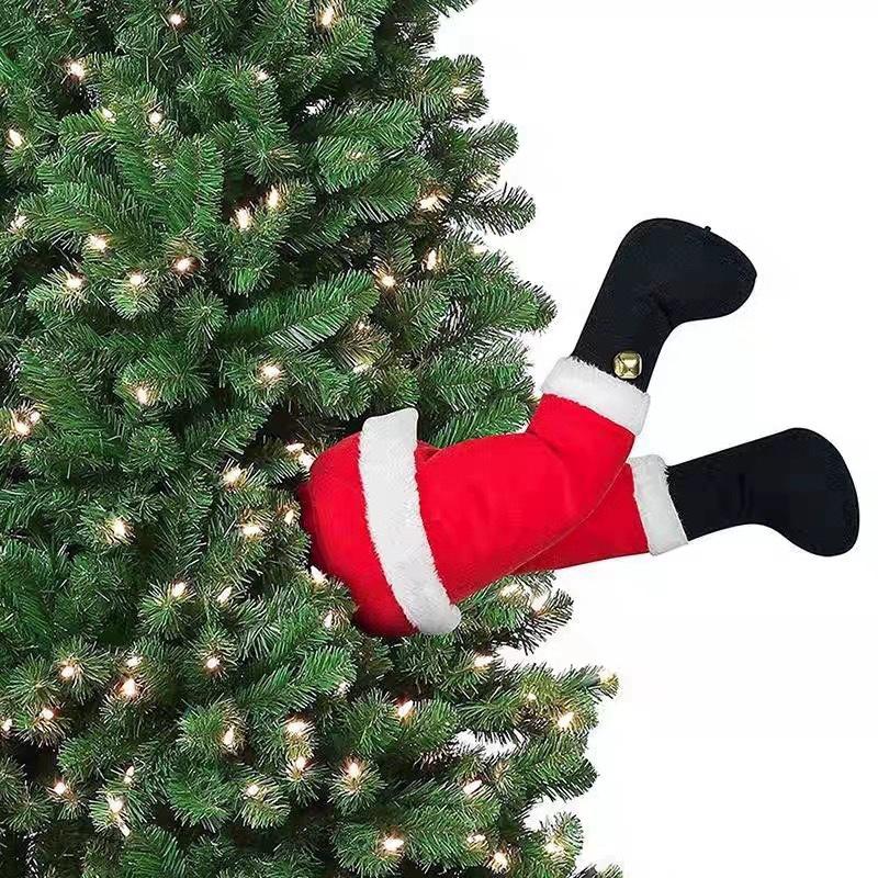 Santa Claus Elf Legs Plush Christmas Tree Decorations for Tree, Door & Holiday Home Decor
