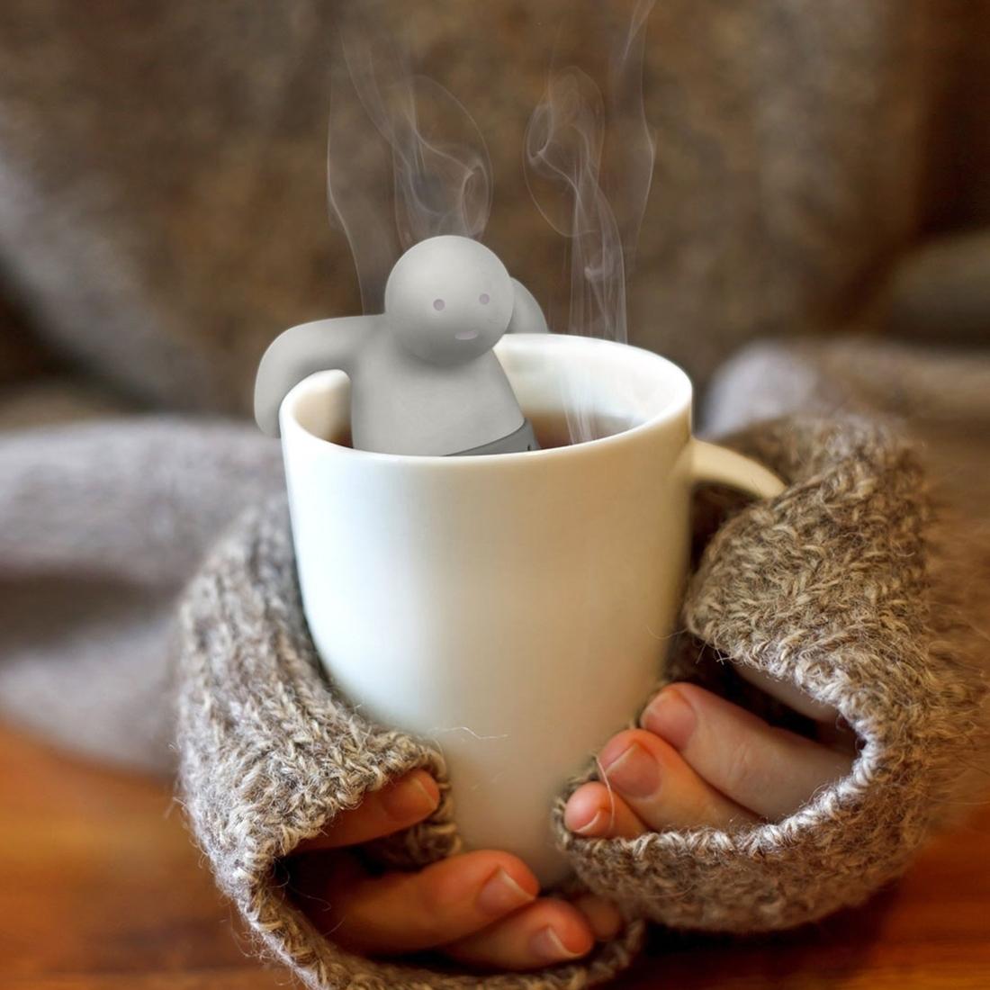 Cute Mr Tea Silicone Tea Infuser for Loose Leaf Tea and Easy Brewing