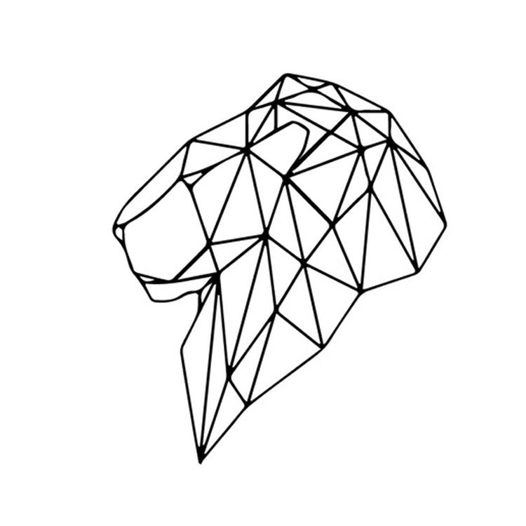 Geometric Lion Animal Wall Decal Removable Waterproof Vinyl Sticker for Kids Room Decor