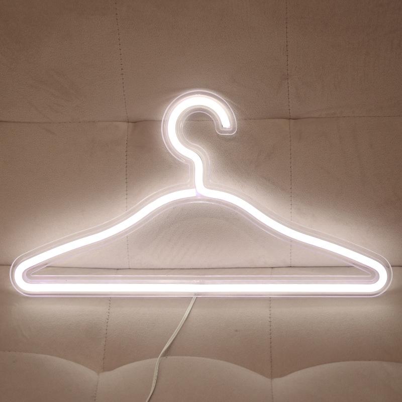 LED Neon Clothes Hanger Light USB Powered Decorative Closet and Bedroom Light