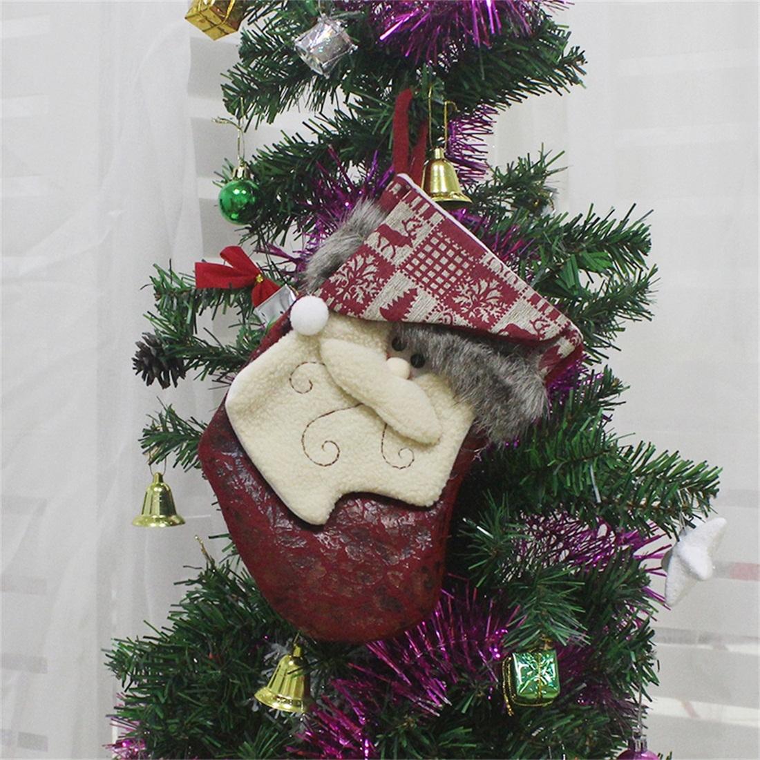 Santa Claus Christmas Stocking Gift Bag for Festive Holiday Decor