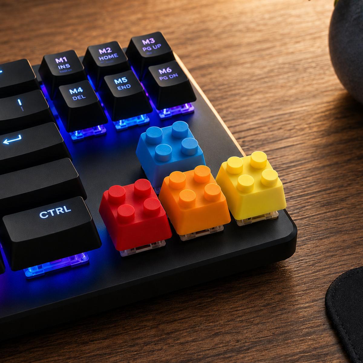 4-Key 3D Building Block Mechanical Keyboard Keycaps Cross Stem Custom Set