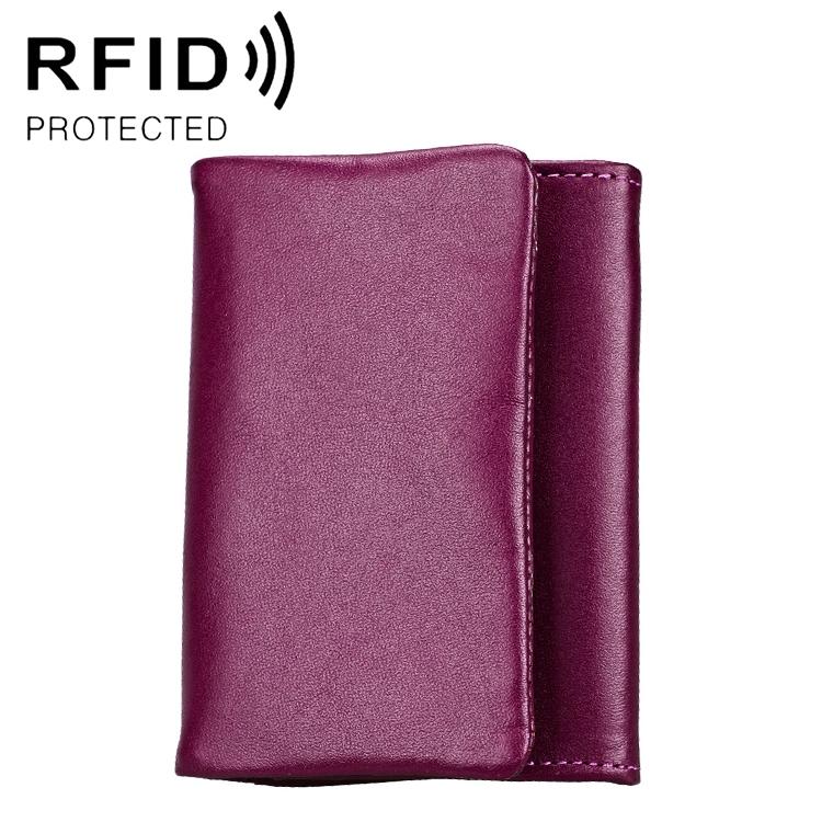 RFID Blocking Women Wallet Large Capacity Leather Card Holder with Lock Buckle