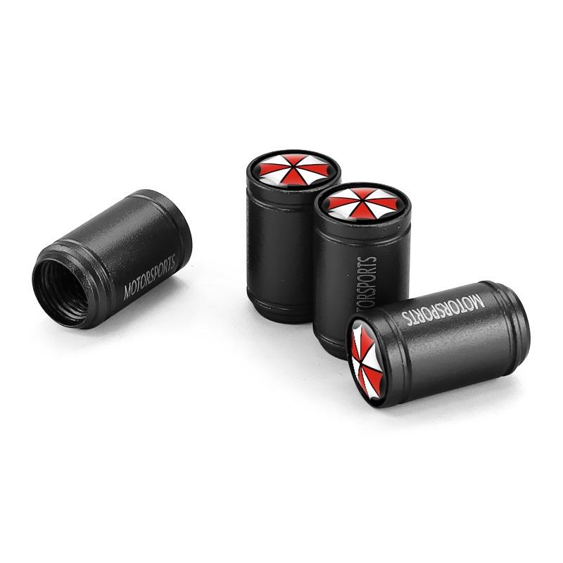 4PCS Umbrella Aluminum Tire Valve Caps, Universal Waterproof Valve Stem Covers