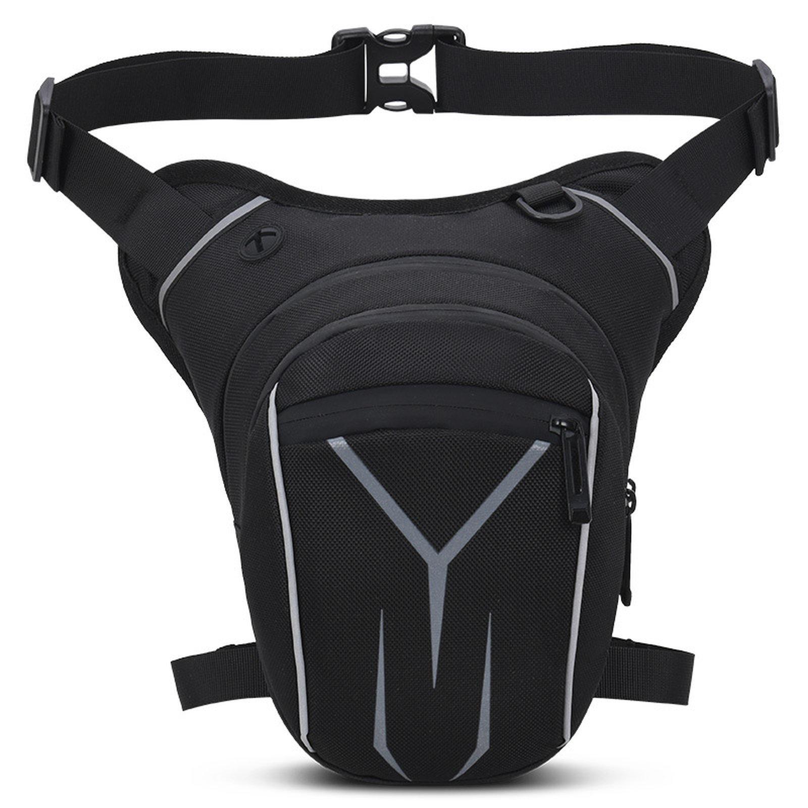 Men Waterproof Motorcycle Leg Bag with Large-Capacity Crossbody and Waist Carry