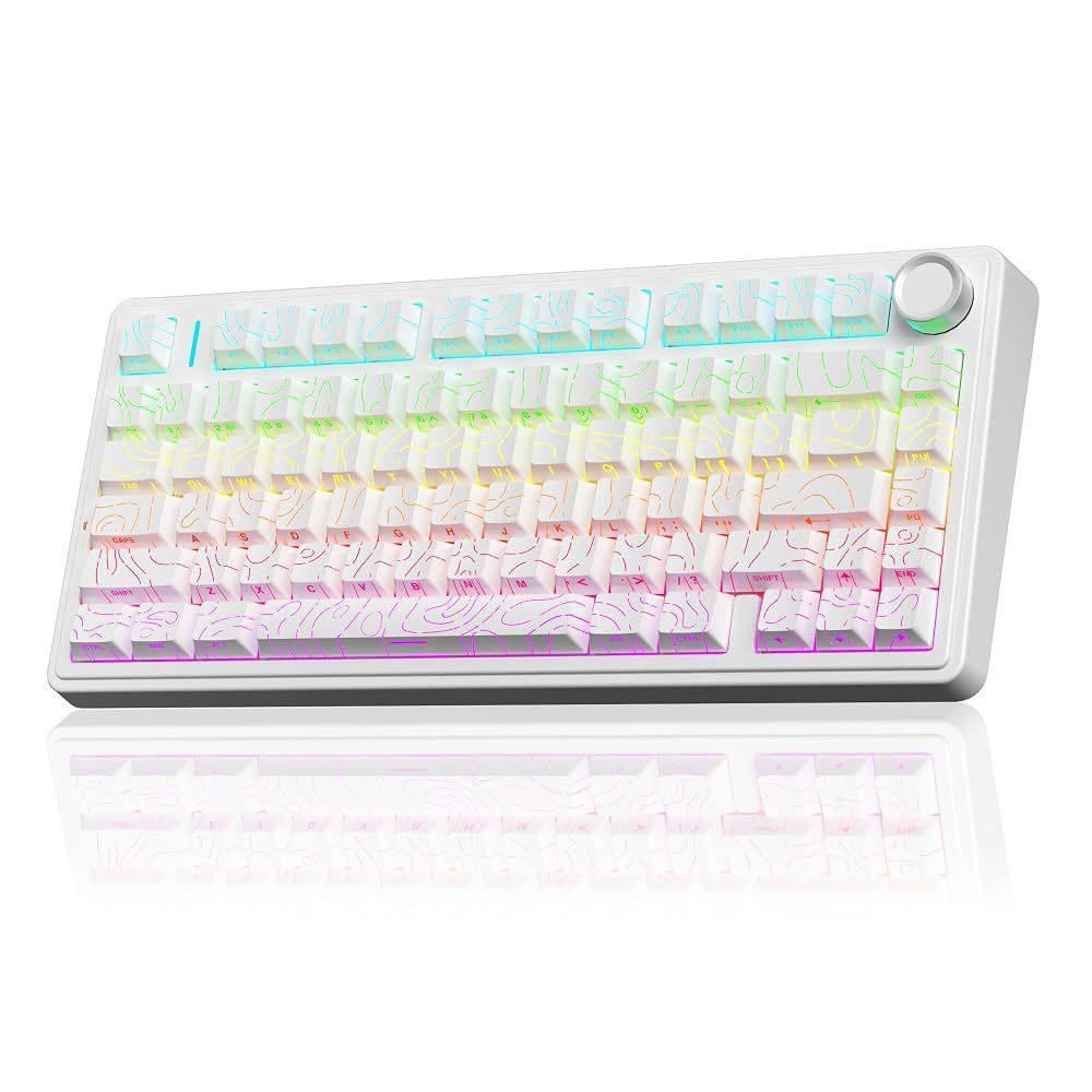 Tri-Mode Mechanical Keyboard 80-Key Wireless Gaming Keyboard with RGB & Hot-Swap Design