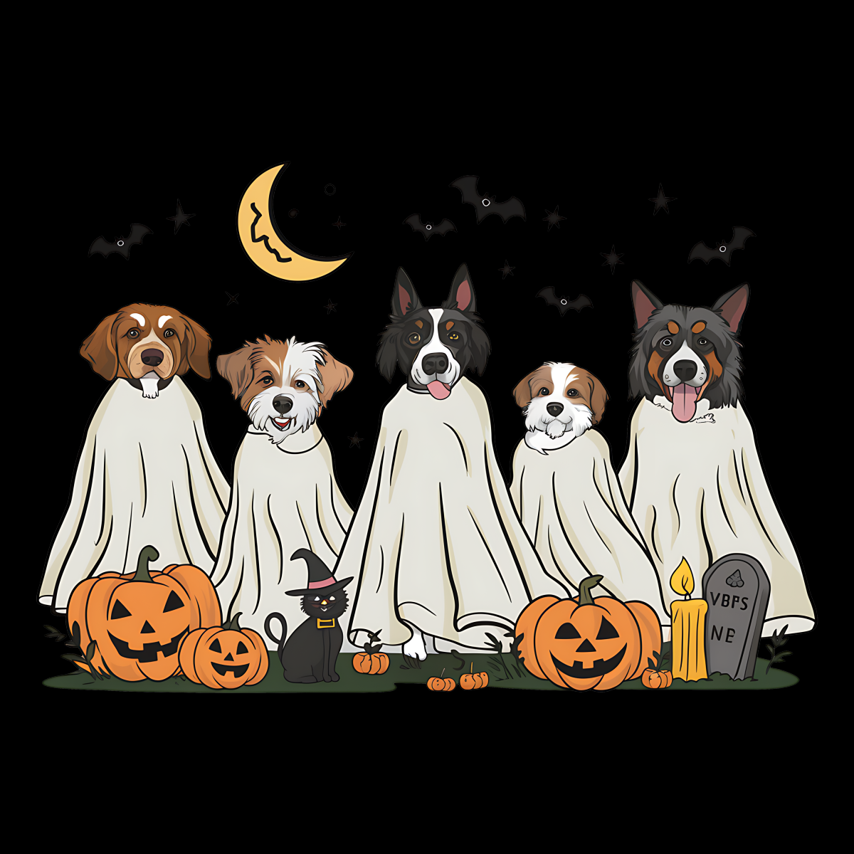 Retro Halloween Halloween Sublimation Ghost Dog Pumpkin Spoo | Inspire ...