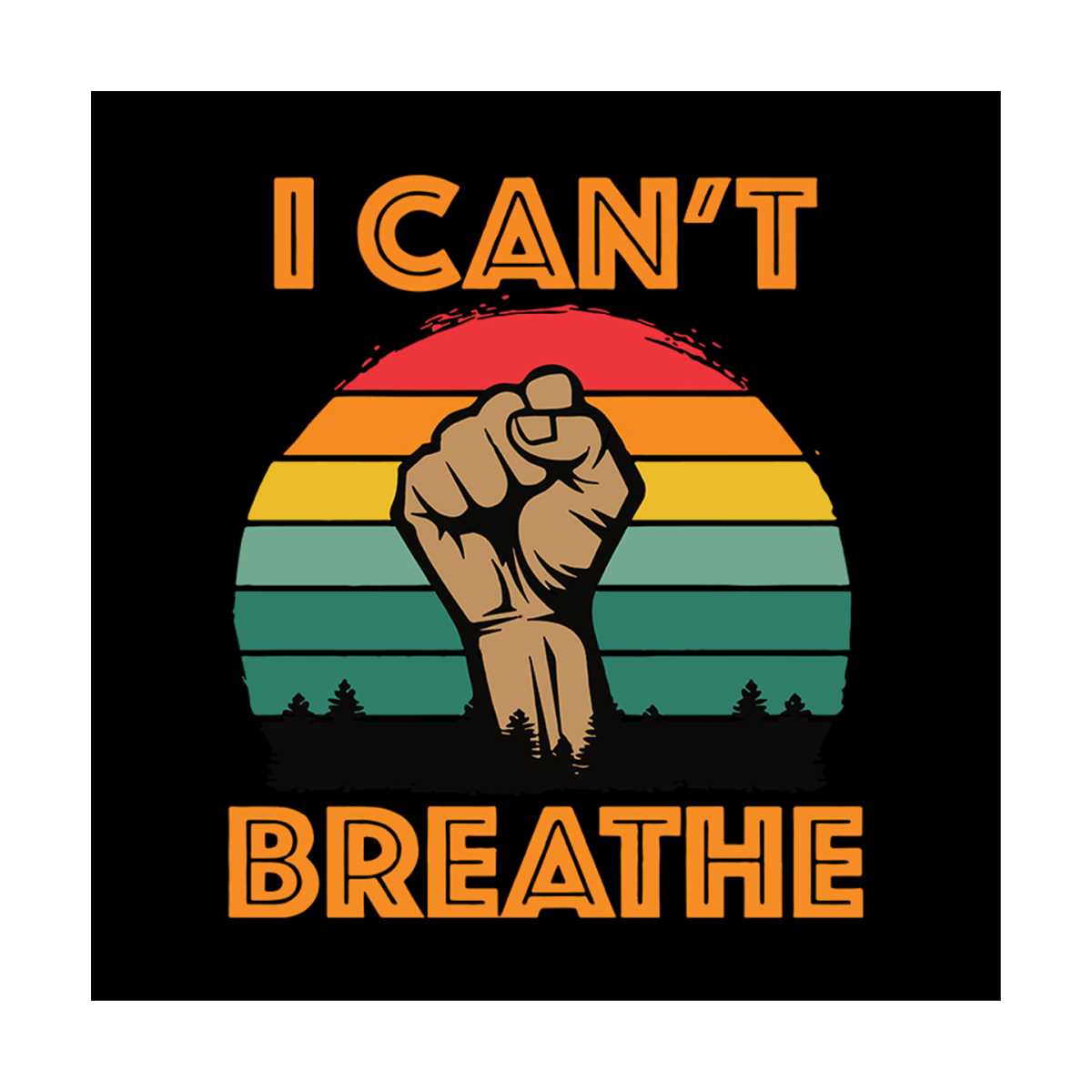 B2ポスター I JUST CAN'T BREATHE George Floyd I can't breathe distressed design 