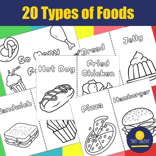 Simple Food Coloring Pages | Easy Toddlers Coloring Paint Ac | Inspire ...