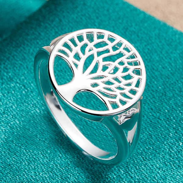 925 Sterling Silver Round Tree of Life Ring - Romantic Fashi | Inspire ...