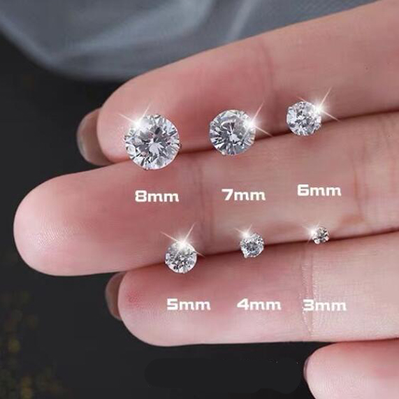 2ct D Color Moissanite Stud Earrings | Women's White Gold S925 Sterling Silver | Brilliant Lab Diamond