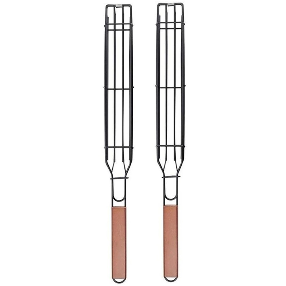 Non-stick Slim Kabob Grilling Baskets for Outdoor Grill