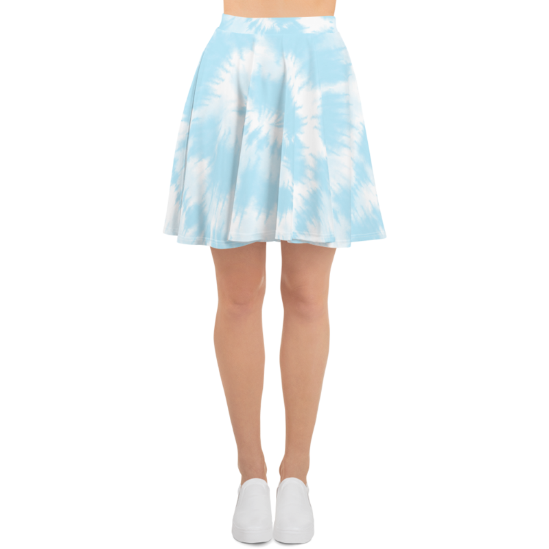 Forest Fern Tie Dye Skater Skirt Black