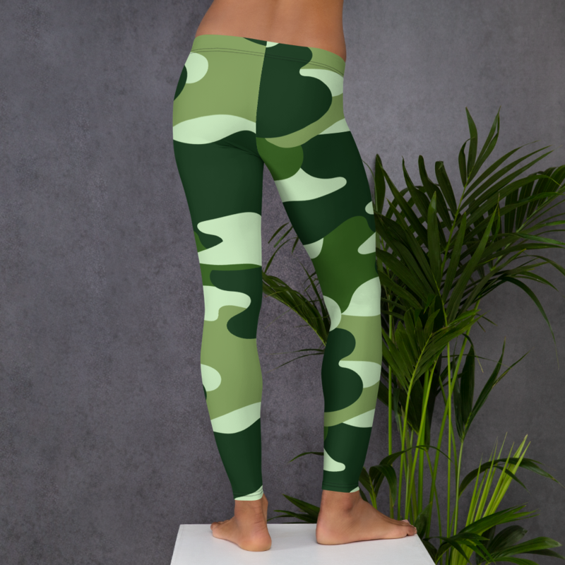 Seamless Camo Leggings with Pocket Green