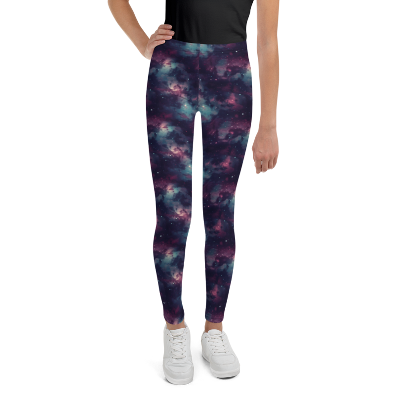 Purple Space Galaxy Cosmic Stars Pattern Youth Leggings
