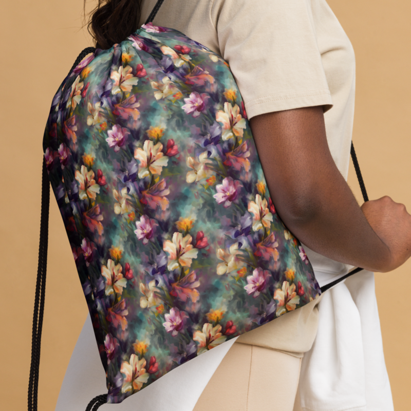 Beautiful Romantic Flowers Chic Floral Pattern Drawstring ba | Inspire ...