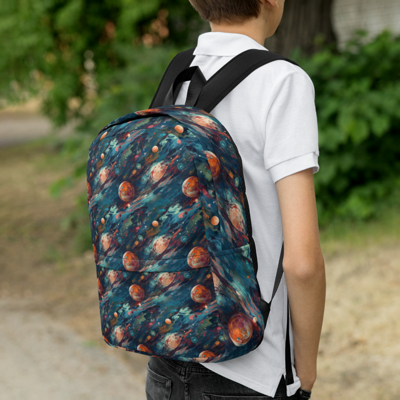 Watercolor Outer Space Planets Galaxy Pattern Backpack | Inspire Uplift