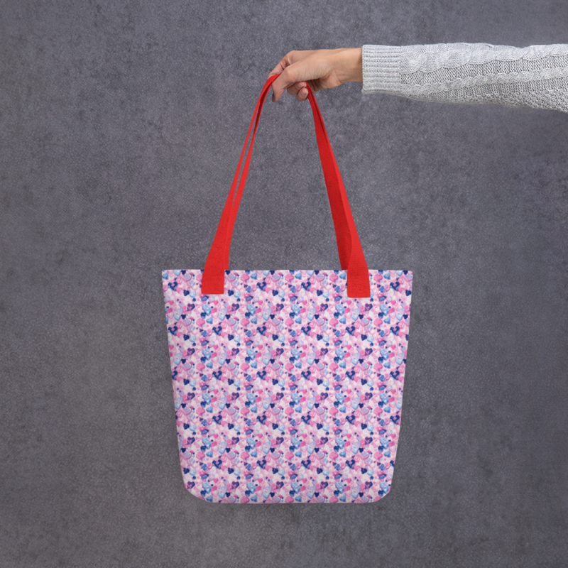 Lollipop Heart Pattern Print Leather Tote Bag main image 0